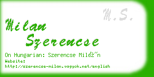 milan szerencse business card